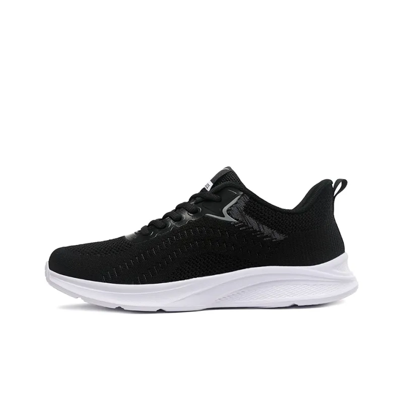 Binary Cushioning Anti Slip Wear Resistant Breathable Lightweight Rebound Low Top Running Shoes Men's Black-0