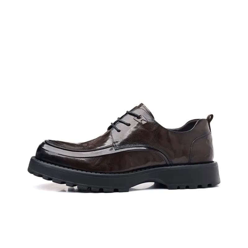 YEDANI Dress Shoes Men Low Top Black/Brown-5