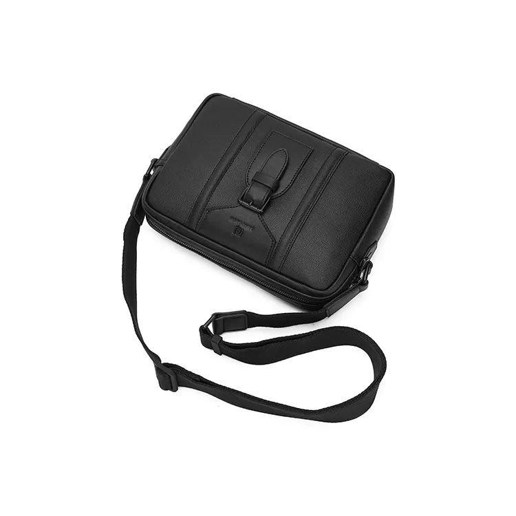 PIERRE CARDIN Cow Leather Briefcase Trumpets Men's Black-3