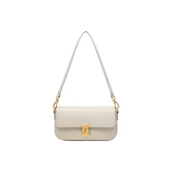 Kevin Cohen Cow Leather With Synthetic Leather Underarm Crossbody Bag, Shoulder Bag Regular Women's Milkshake White