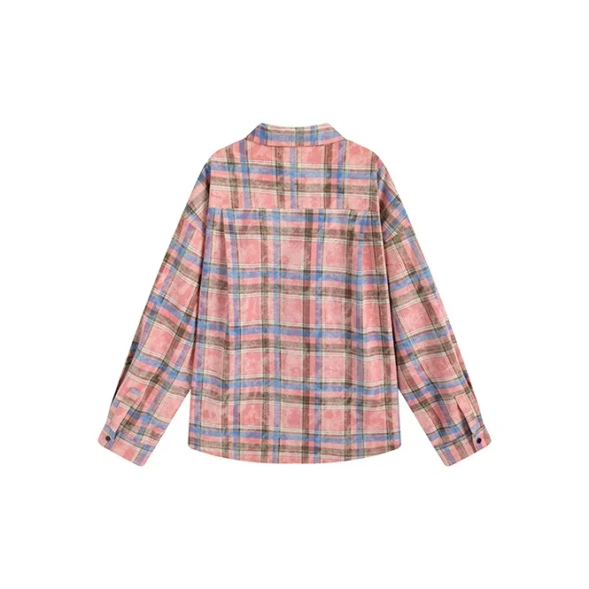 KING PRINCE Shirt Women's Pink Plaid-1
