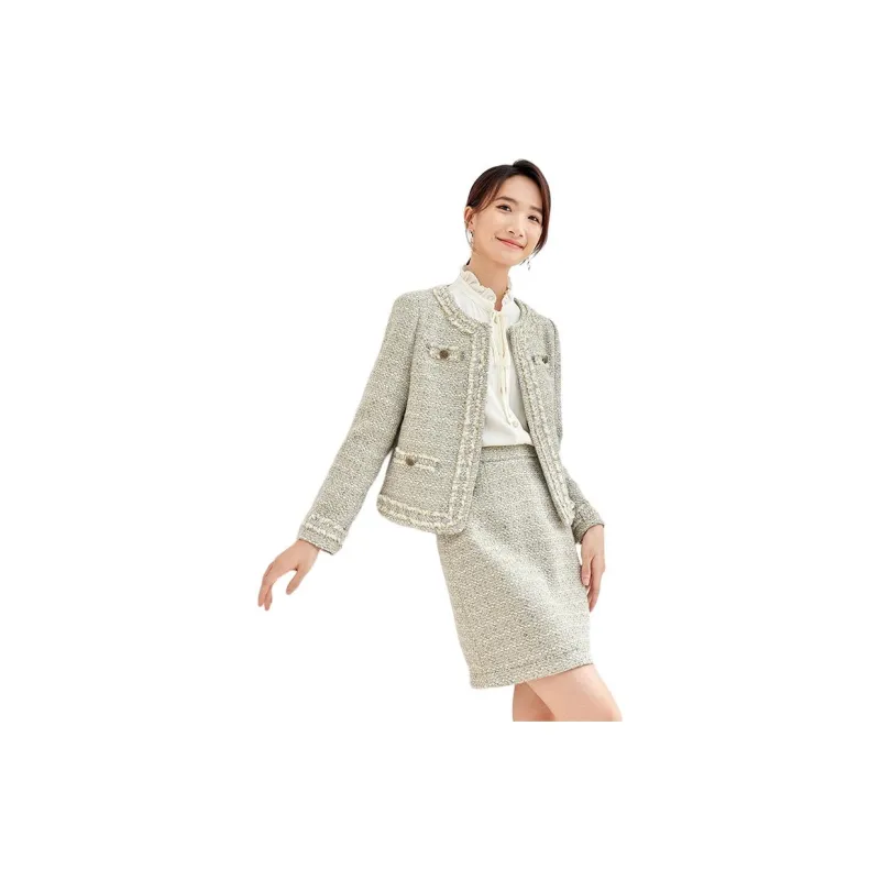 SENTUBILA Skirt Set Women's Light Gray-1