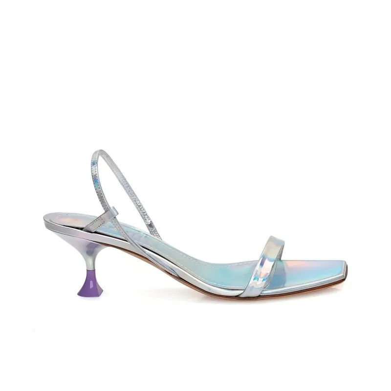 3JUIN Capri Strap Sandals 6cm Women's Blue Purple-1
