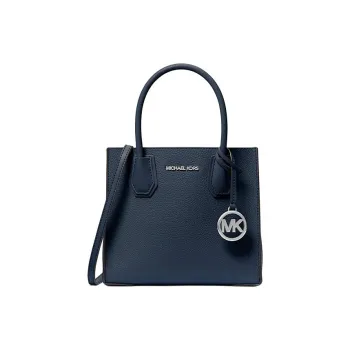 MICHAEL KORS Mercer Leather Tote Bag, Shopping Bag, Shoulder Bag, Handbag Medium Size Women's Marine Blue