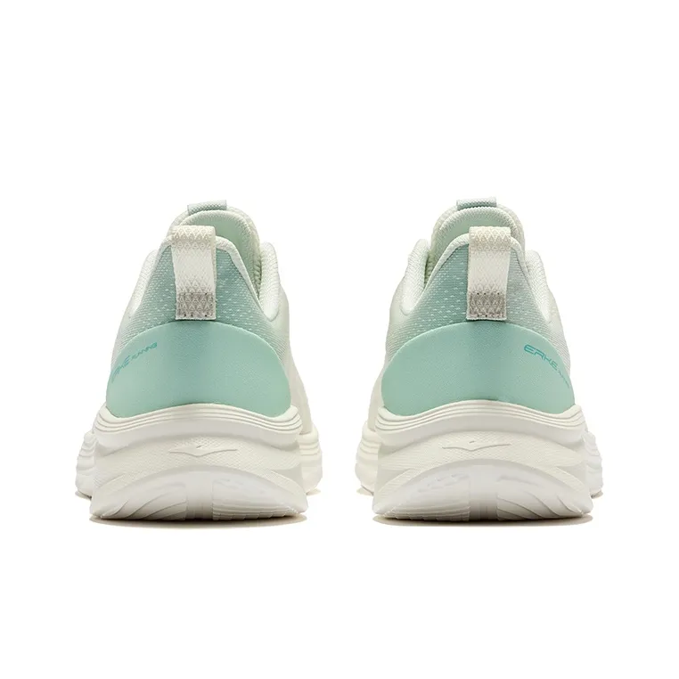 Erke Cushioning Breathable Low-Top Running Shoes Men's Microcrystal White Diamond Green-3