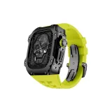 Black Case, Mustard Green Strap