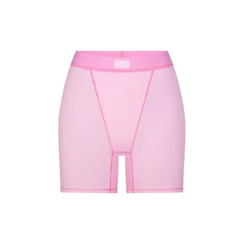 SKIMS COTTON Collection COTTON RIB BOXER Boxer Shorts Women's 1 Pack BUBBLE GUM/Bubble Gum