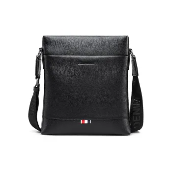BISON DENIM Top Grain Cow Leather Shoulder Bag Men's