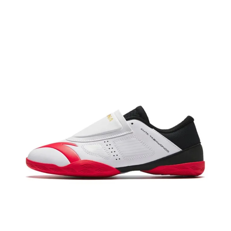 Anta Abrasion Resistant Breathable Low Top Training Shoes Men's White Black Red-0