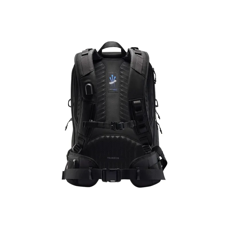 TAJEZZO PVC With Textile Backpack Regular Unisex Black-3