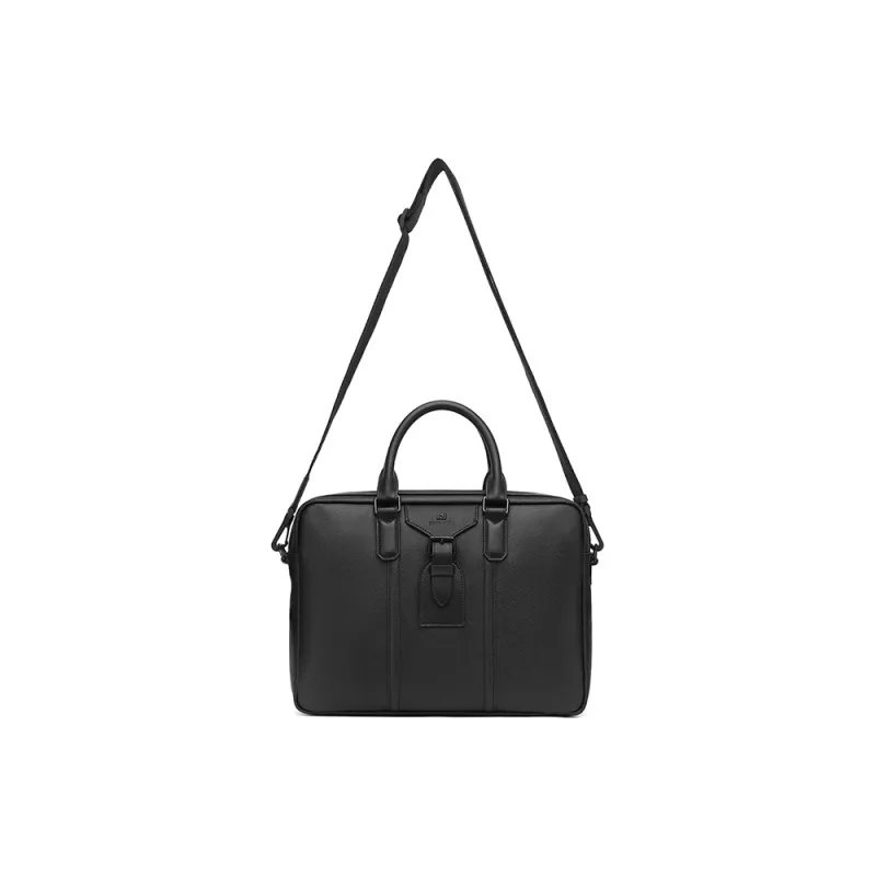 PIERRE CARDIN Top Grain Cow Leather Briefcase Men's Black-5