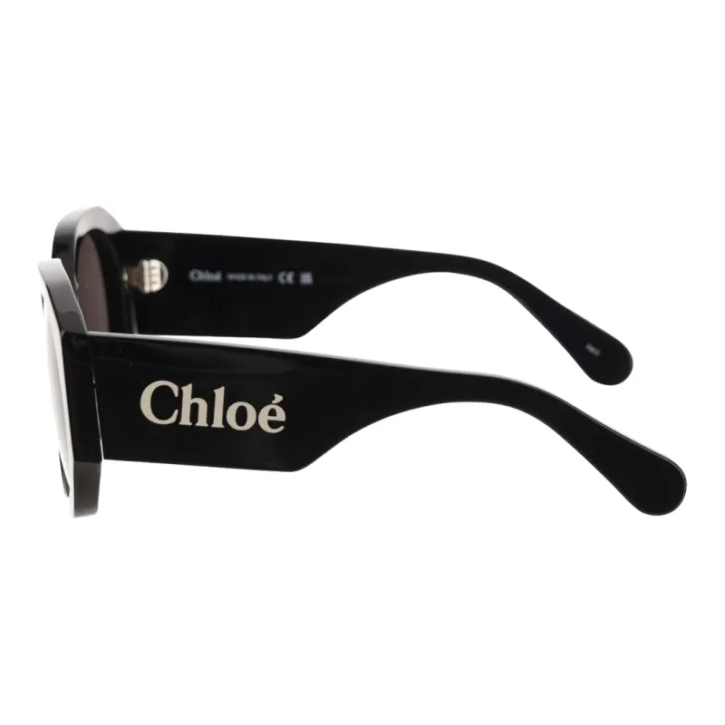 Chloe Recycled Acetate Round Sunglasses Unisex Black-1