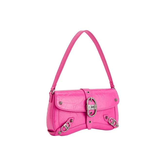 JW PEI Artificial Leather Shoulder Bag Baguette Bag Shoulder Bag Medium Size Women's Black-10