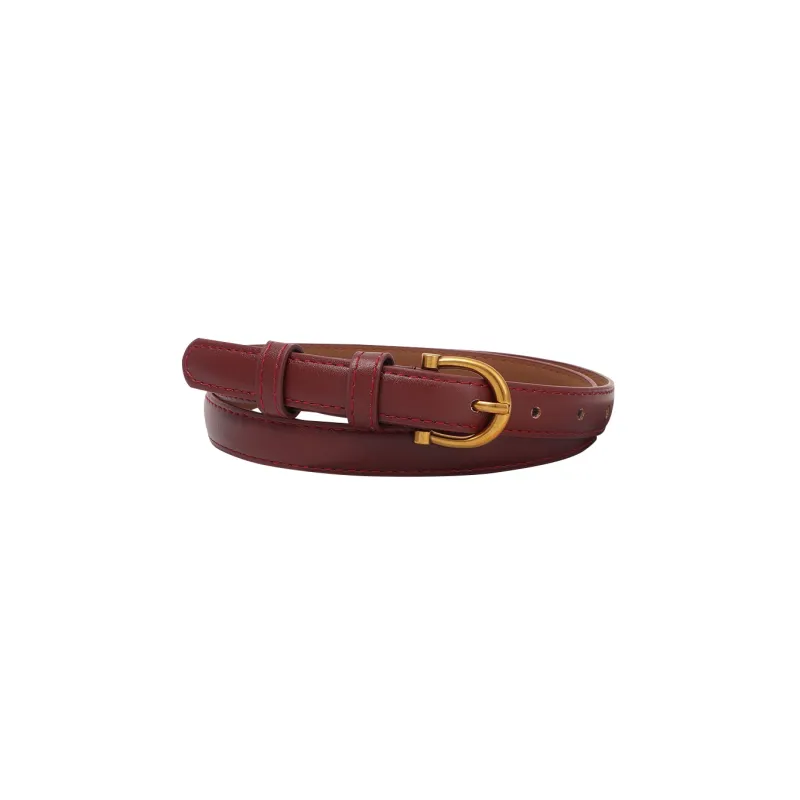 FUO Minimalist Style Gold Head Fashion Casual Everyday Casual Minimalist Style Trendy Leather Belts Women's Width 1.8cm-2