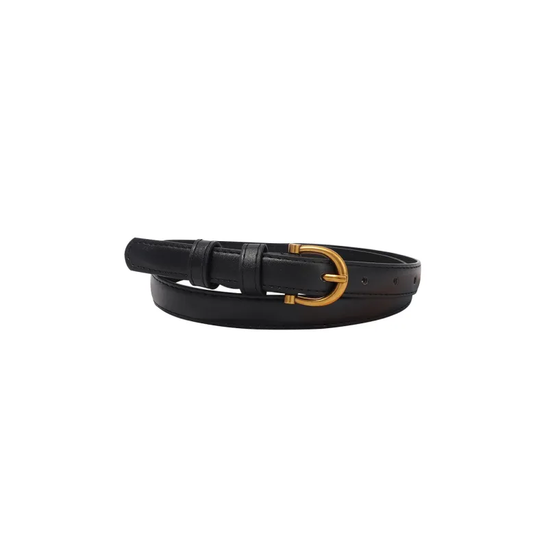 FUO Minimalist Style Gold Head Fashion Casual Everyday Casual Minimalist Style Trendy Leather Belts Women's Width 1.8cm-0