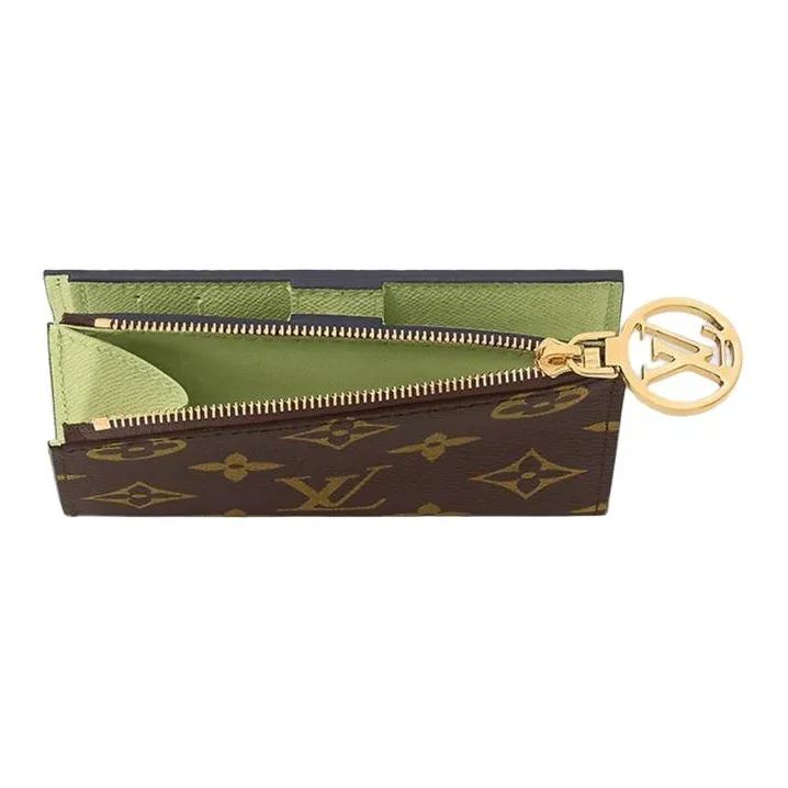 LOUIS VUITTON Monogram Coated Canvas Wallet Women's Light Green-3