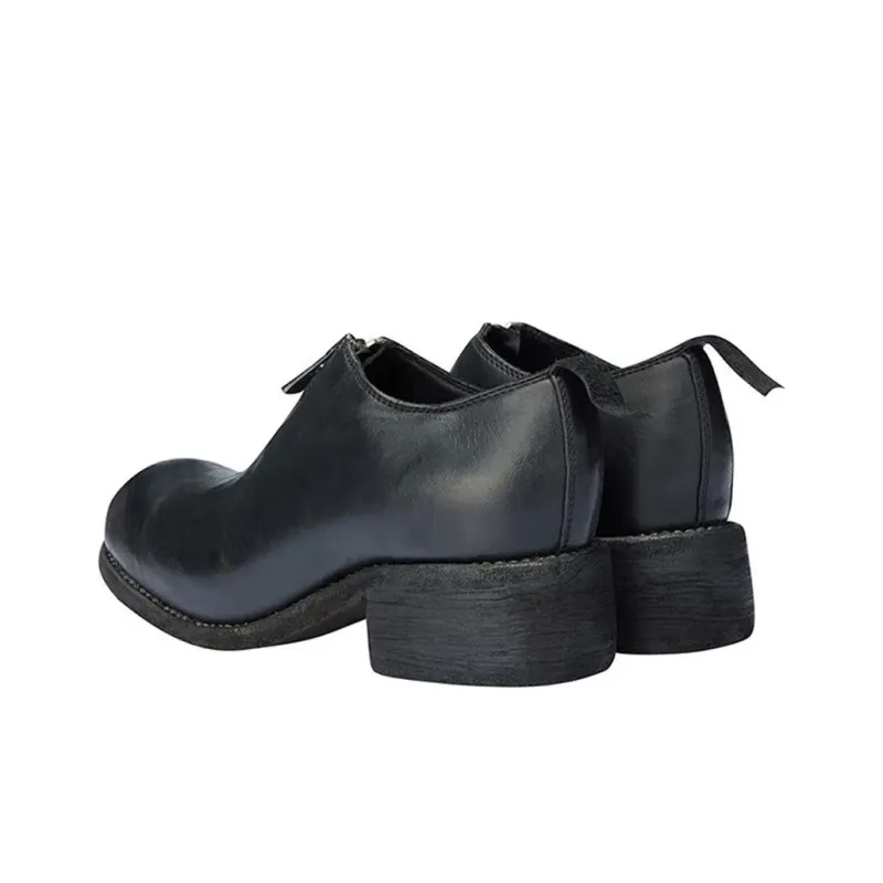 GUIDI Zip-front Block-heel Shoes-2