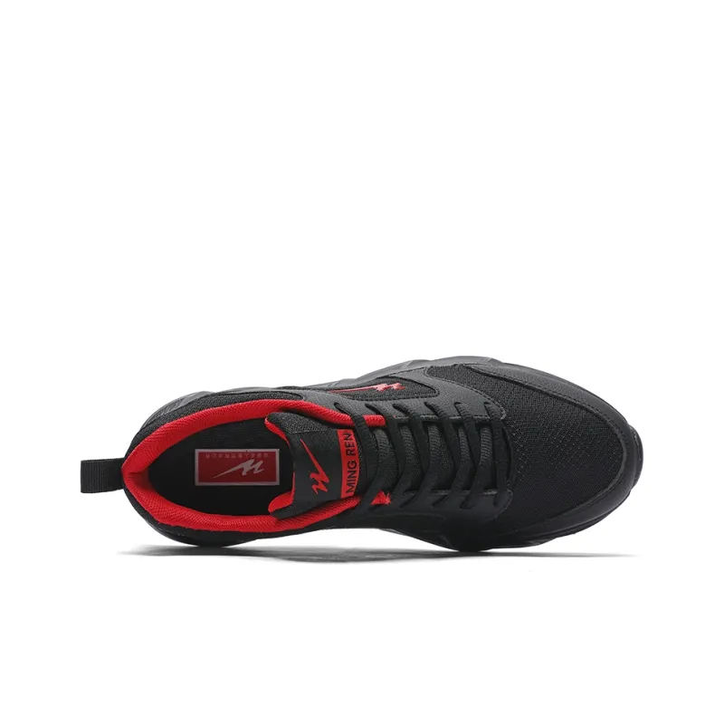 Binary Low Top Running Shoes Men's Black Red-2