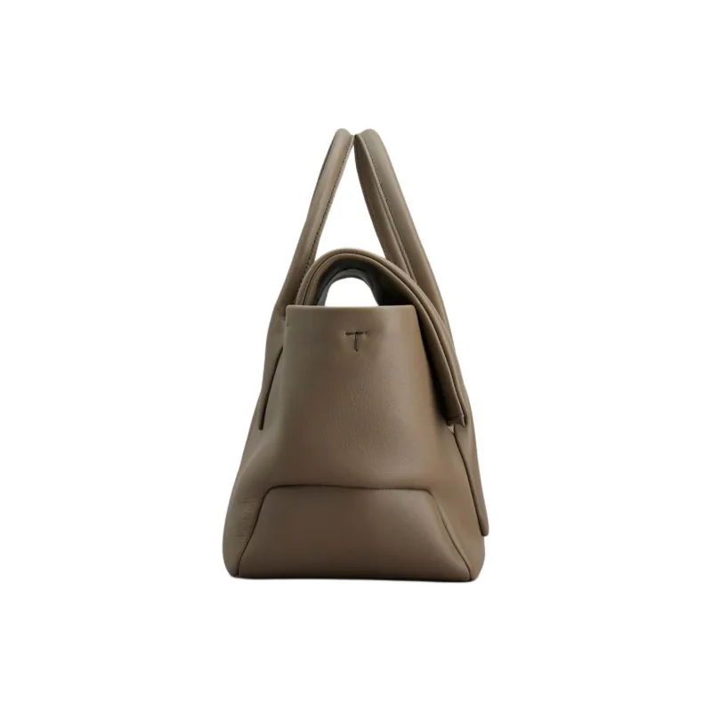 TOD'S DI Grain Calfskin Shoulder Bag, Crossbody Bag, Handbag Trumpets Women's Brown-2