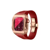Rose Gold Case, Red Strap