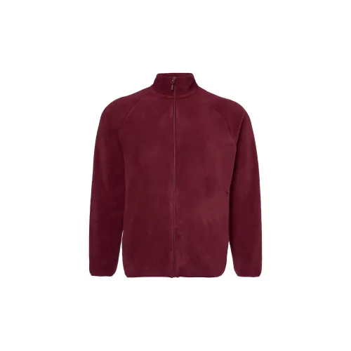 UNIQLO Velvet Jackets Unisex Maroon -17