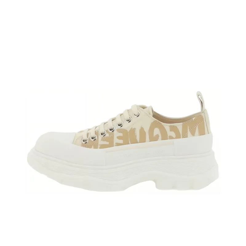 Alexander McQueen Tread Slick Low Lace Up Beige Women's-0