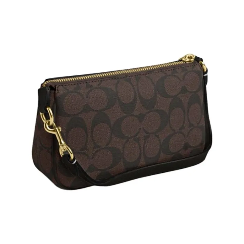 COACH Nolita PVC With Skin Shoulder Bag, Pochette, Handheld Handbag, Shoulder Bag Women's Brown-1