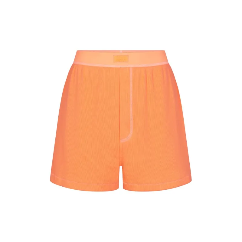 SKIMS COTTON RIB LOOSE BOXER Boxer Shorts Women's 1 Pack APRICOT/Apricot-0