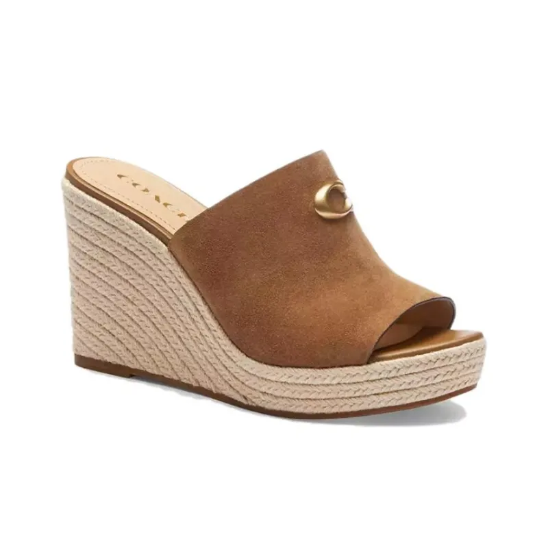 COACH Slip-Resistant Slide Slippers Women's Brown-2
