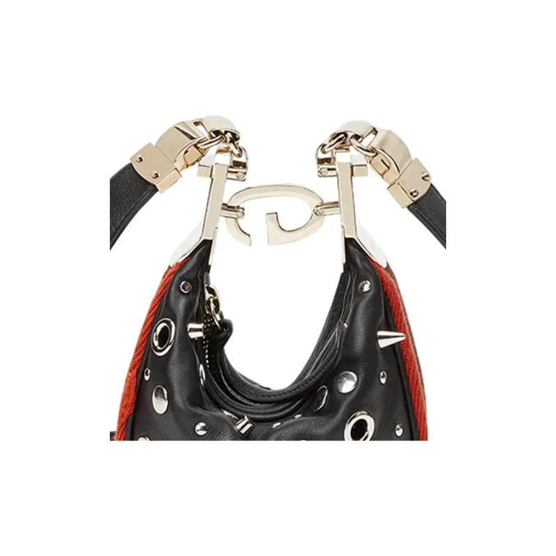 GUCCI Attache Leather Crescent Bag Handbag Shoulder Bag Women's Black-9