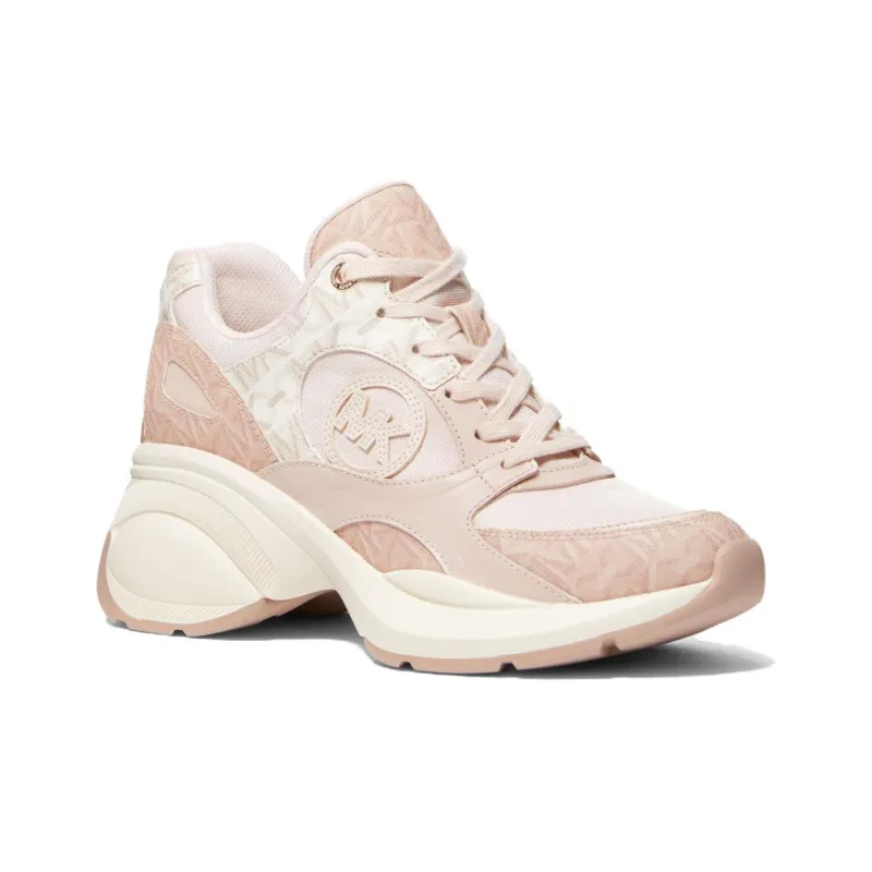 Michael Kors Zuma Gold-tone Logo-plaque Leather Sneakers-2
