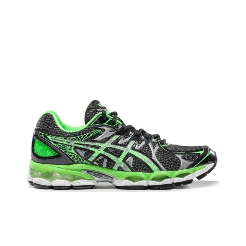 Asics GEL-Nimbus 16 Lite-Show Wear-Resistant Low-Top Running Shoes Men's Black Green-1