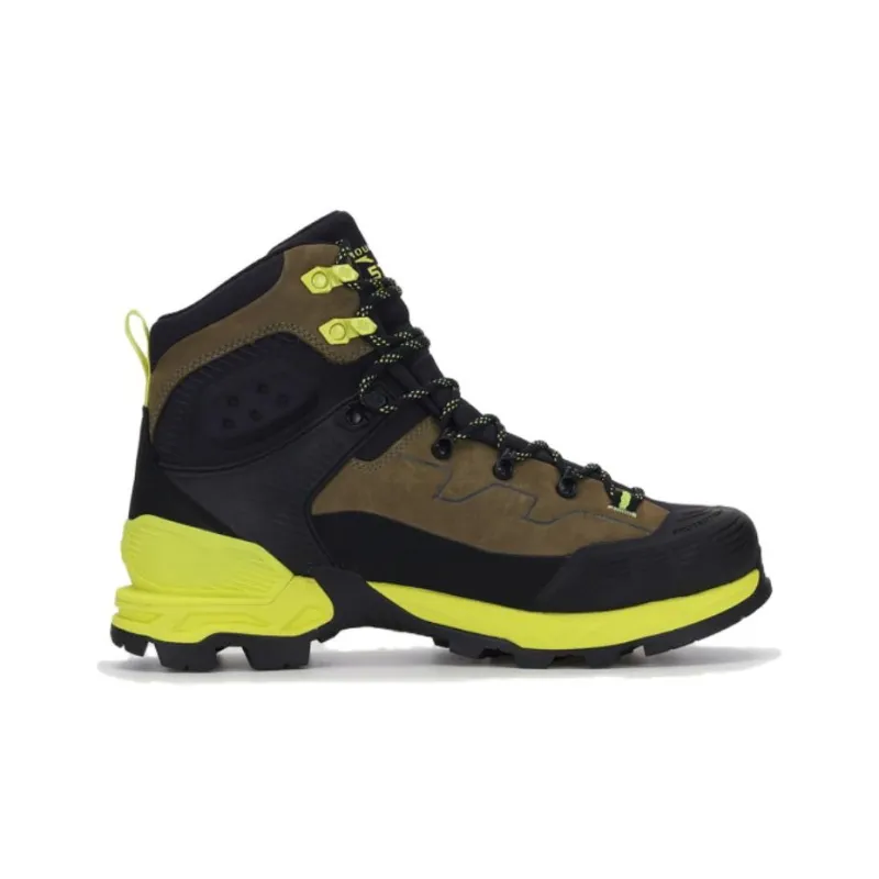 KOLON SPORT Slip Resistant High Top Outdoor Shoes Unisex Brown Black Yellow-1