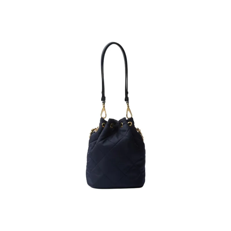 PRADA Re Nylon Fabric Bucket Bag, Crossbody Handbag, Shoulder Bag Women's Blue-2