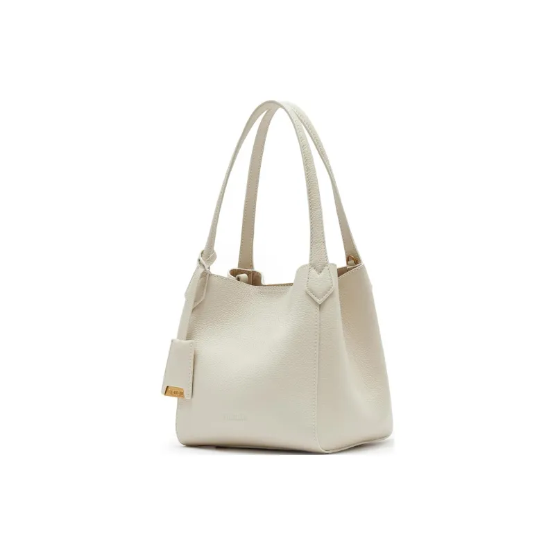 Staccato Cow Leather Shoulder Bag Regular Women's Pink Diamond/Glacier Blue/Oat Milk/Parchment Paper-13
