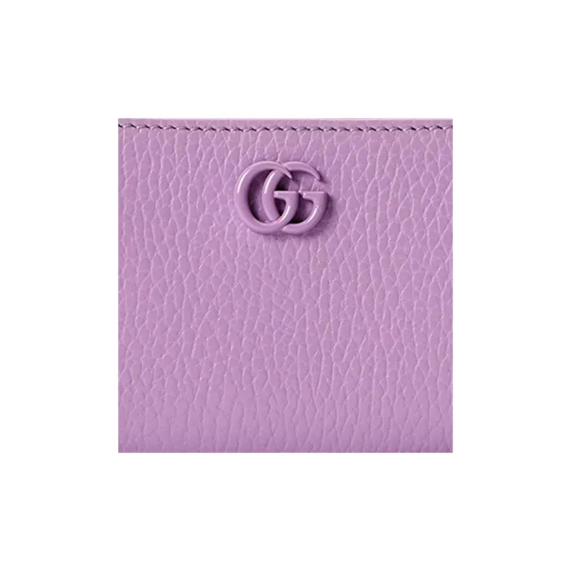GUCCI GG Marmont Leather Card Holder Women's Purple-4