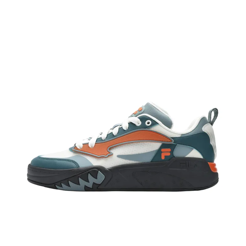 FILA FUSION DESPERADO LOW Slip Resistant Low Top Vintage Basketball Shoes Men's White Green-0