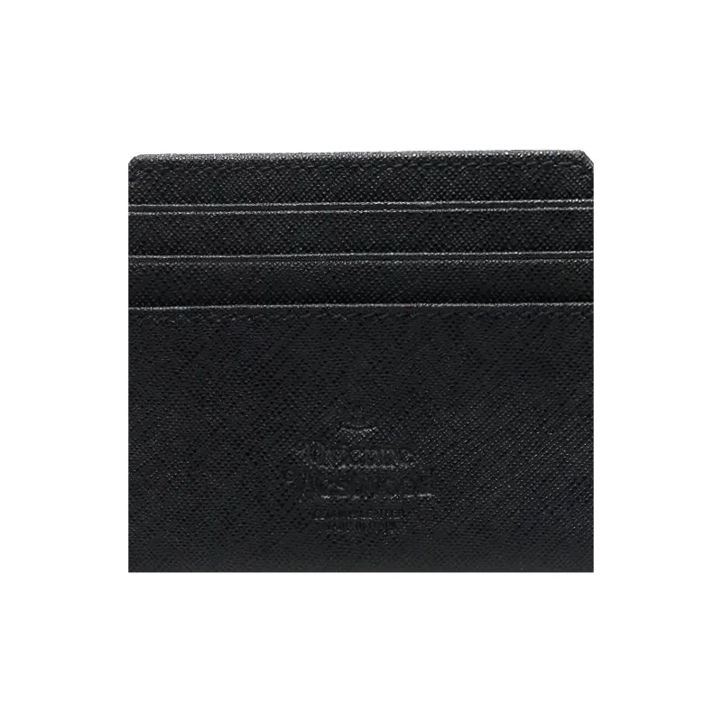 Vivienne Westwood Saffiano Calfskin Card Holder Card Holder Men's Black-4