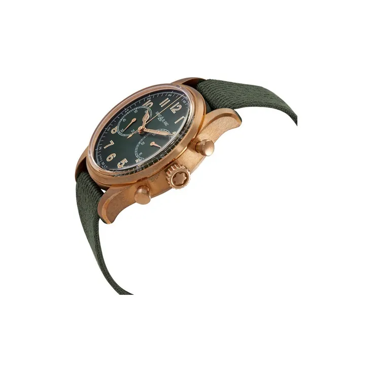 MONTBLANC Automatic Mechanical Movement Men's Watches Watch 42mm Green Dial Copper Watch Case Fabric Strap-1