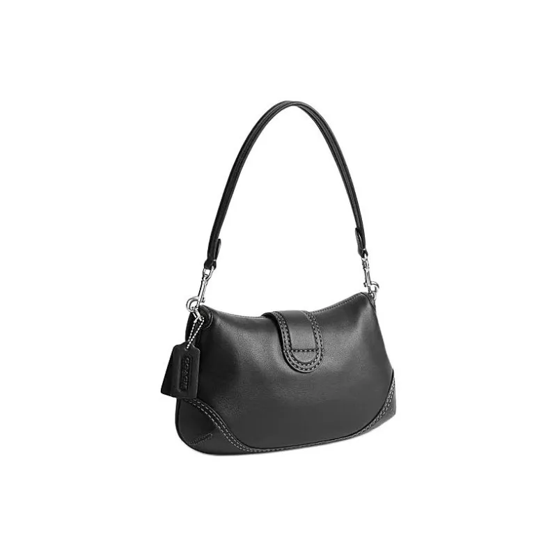 COACH Soho Cow Leather One Shoulder Handbag Medium Size Women's Black-1