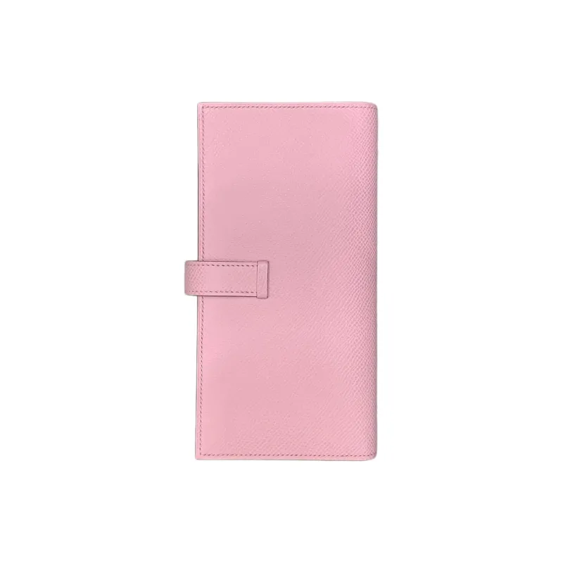 HERMES Bearn Epsom Leather Wallet Women's X9 Mauve Sylvestre Silk Gourd Purple-1