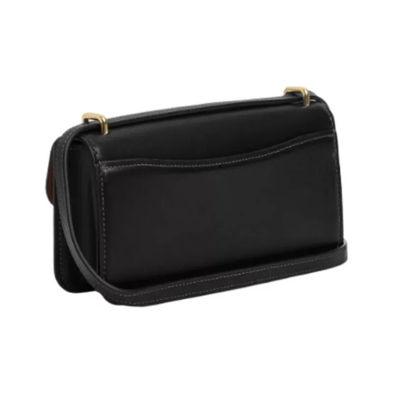 COACH Calfskin Baguette Bag Shoulder Bag, Crossbody Bag Small Size Women's Black-1