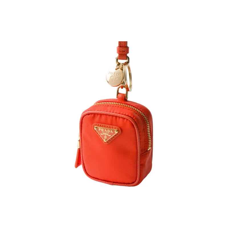 PRADA Re-Edition Fabric Clutch Mini Women's Orange-1
