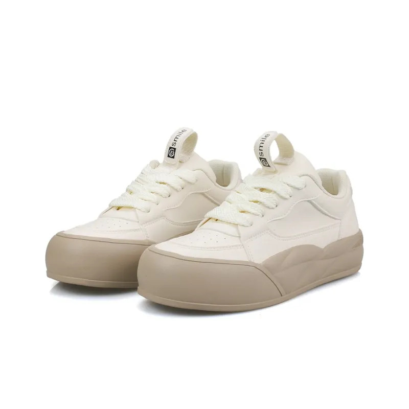 B10CROWN Anti Slip Wear Resistant Low Top Skateboard Shoes Women's Apricot-4