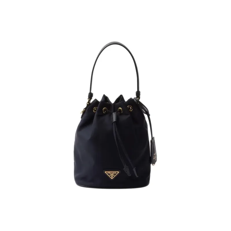PRADA Re-EditionRe-Nylon Fabric With Leather Bucket Bags Shoulder Bag Crossbody Bag Handbag Mini Women's Blue-0