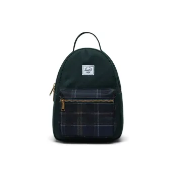 Herschel Nova Series Recycled Fabric Backpack Mini Unisex Dark Green Plaid