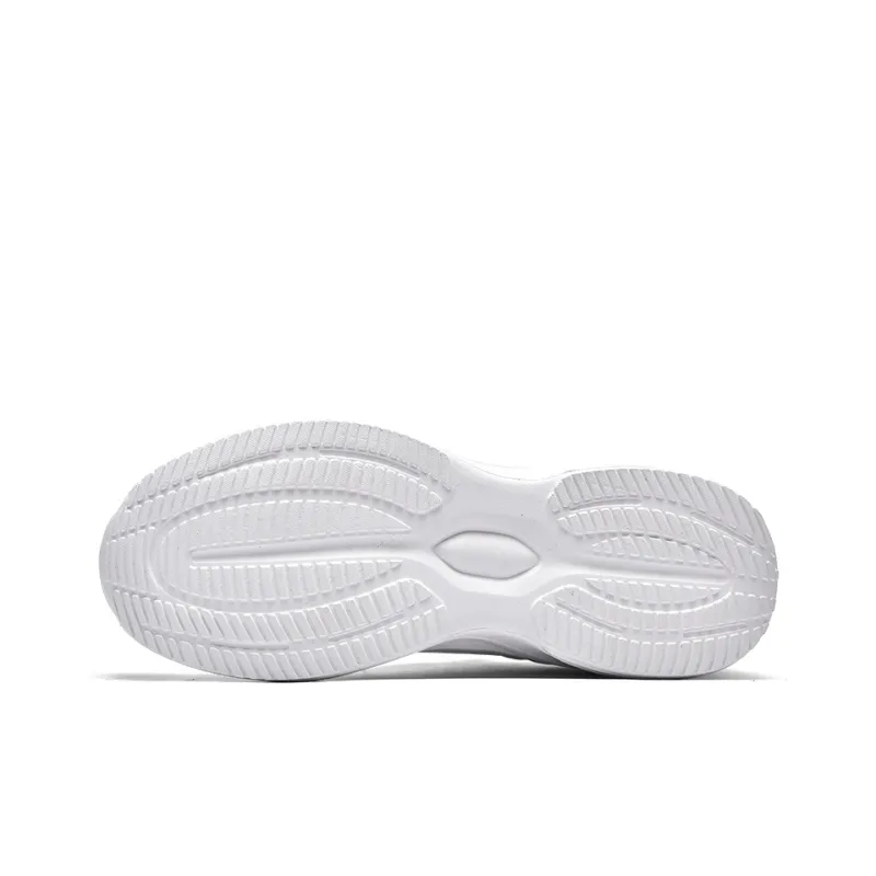Binary Cushioning Rebound Lightweight Breathable Slip Resistant Low Top Running Shoes Men's White Gray-4