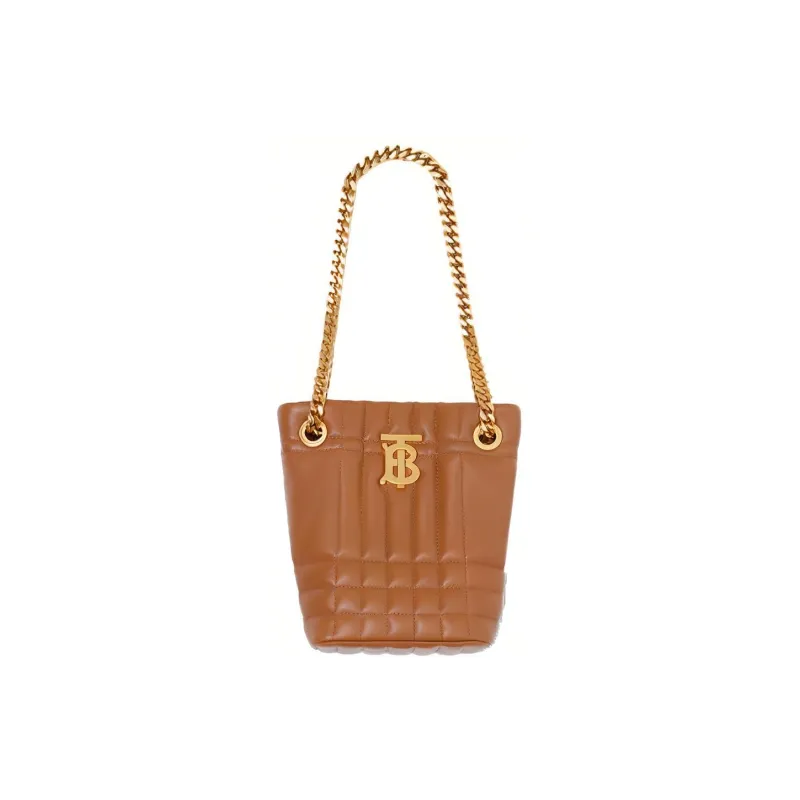 Burberry Lola Lola Bag Sheepskin Storage Bag Bucket Bag Shoulder Bag Crossbody Bag Handbag Mini Women's Maple Brown-3