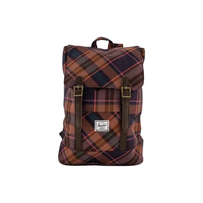 Herschel Recyclable Polyester Fabric Backpack Small Size Unisex Plaid-5