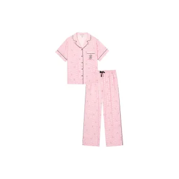Victoria's Secret Pajama Set Women's Pink Heart Print